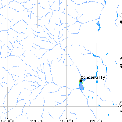 Zip code 98819 close-up map