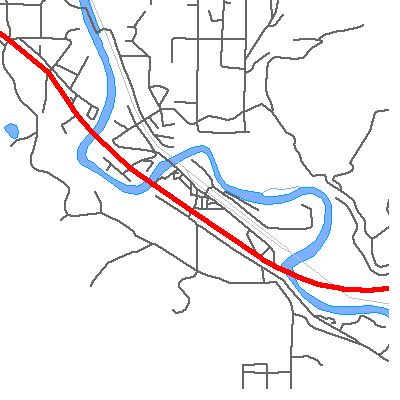 Zip code 98821 close-up map