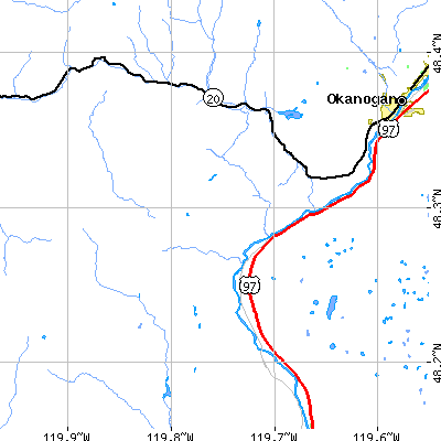Zip code 98829 close-up map