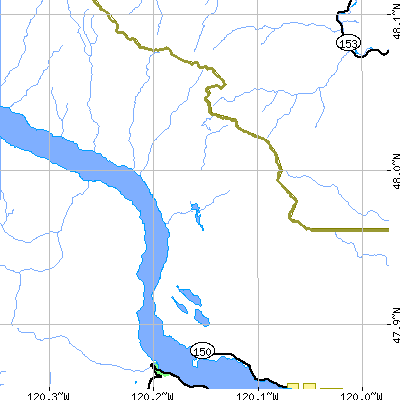 Zip code 98831 close-up map