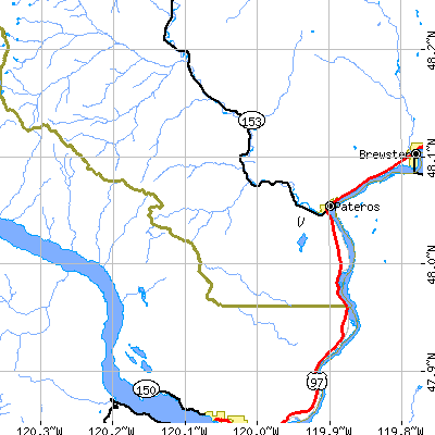 Zip code 98846 close-up map