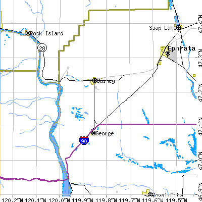 Zip code 98848 close-up map