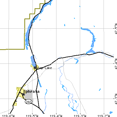 Zip code 98851 close-up map