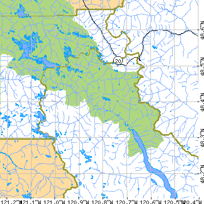 Zip code 98852 close-up map
