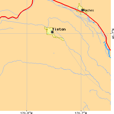 Zip code 98923 close-up map