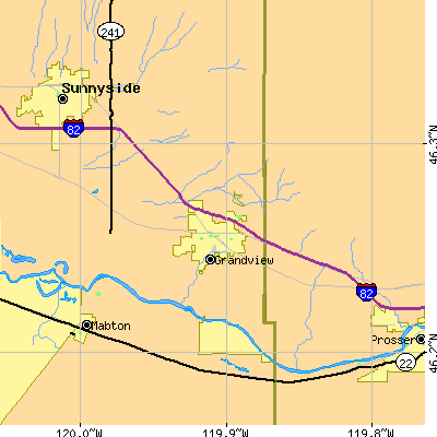 Zip code 98930 close-up map