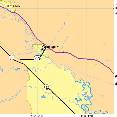 Zip code 98932 close-up map