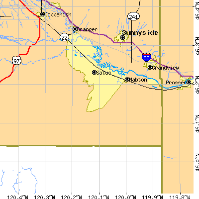 Zip code 98935 close-up map