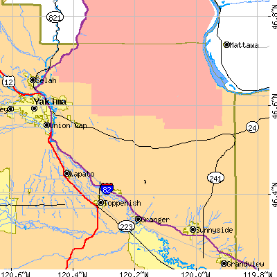 Zip code 98936 close-up map