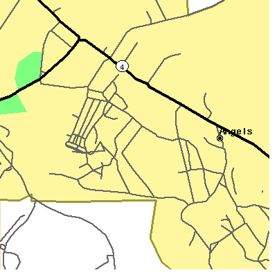 Zip code 95221 close-up map