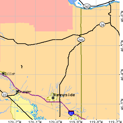 Zip code 98944 close-up map
