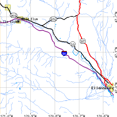 Zip code 98946 close-up map