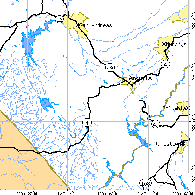 Zip code 95222 close-up map