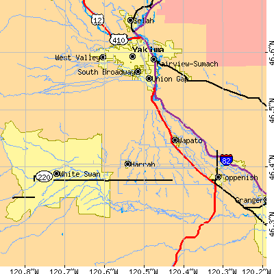 Zip code 98951 close-up map