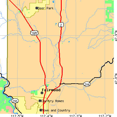 Zip code 99005 close-up map