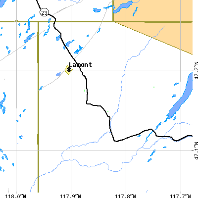 Zip code 99017 close-up map