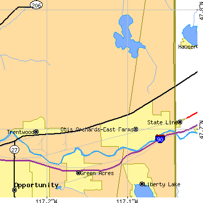Zip code 99027 close-up map