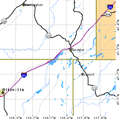 Zip code 99032 close-up map