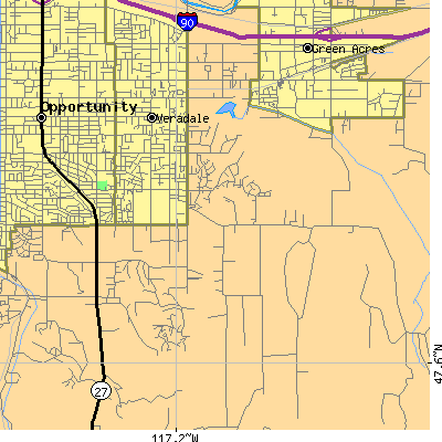 Zip code 99037 close-up map