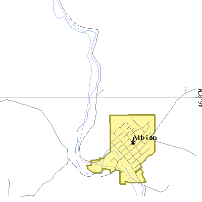 Zip code 99102 close-up map