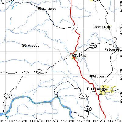 Zip code 99111 close-up map