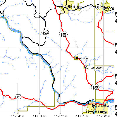 Zip code 99113 close-up map