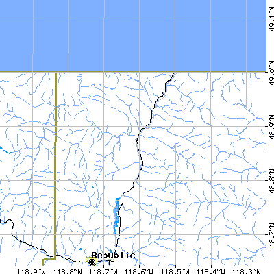 Zip code 99118 close-up map
