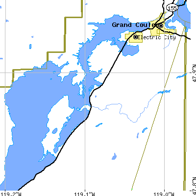 Zip code 99123 close-up map