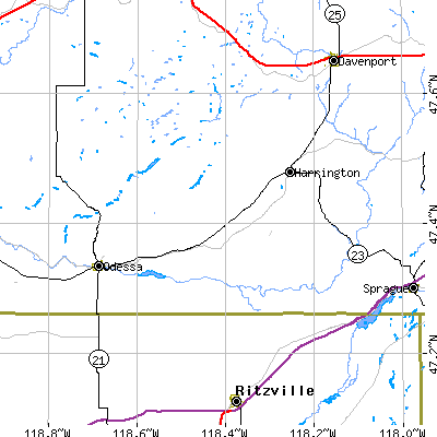Zip code 99134 close-up map