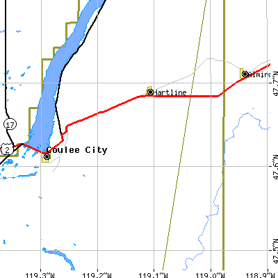 Zip code 99135 close-up map
