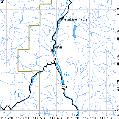 Zip code 99139 close-up map