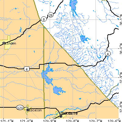 Zip code 95230 close-up map