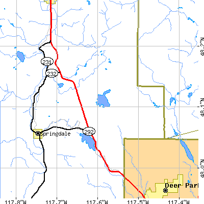 Zip code 99148 close-up map