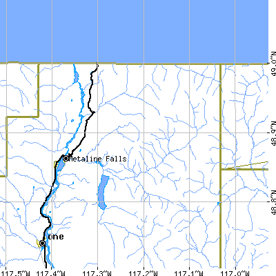 Zip code 99153 close-up map