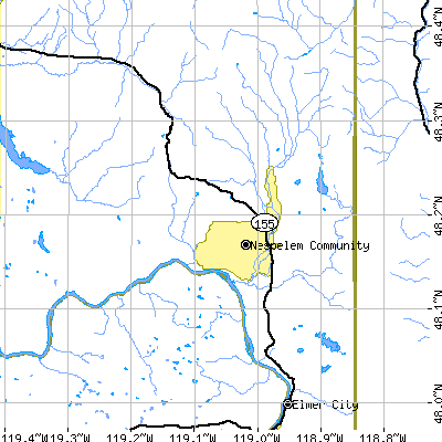 Zip code 99155 close-up map