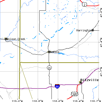 Zip code 99159 close-up map