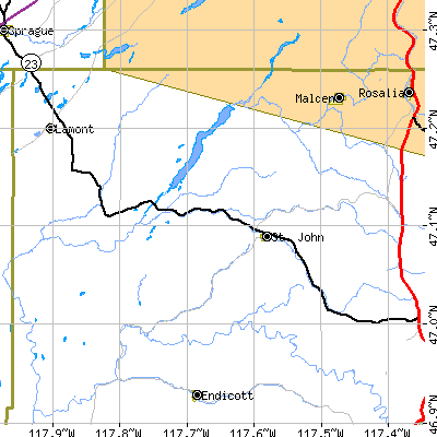 Zip code 99171 close-up map