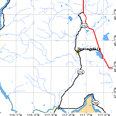 Zip code 99173 close-up map