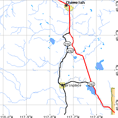 Zip code 99181 close-up map