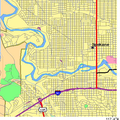 Zip code 99201 close-up map