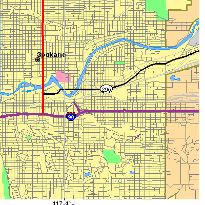 Zip code 99202 close-up map