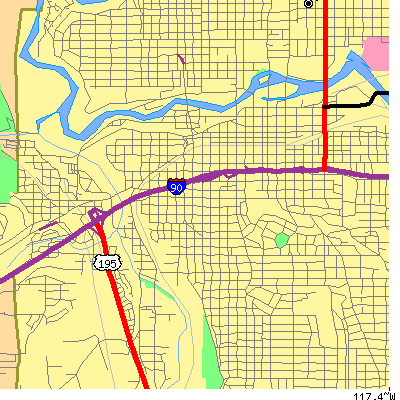Zip code 99204 close-up map