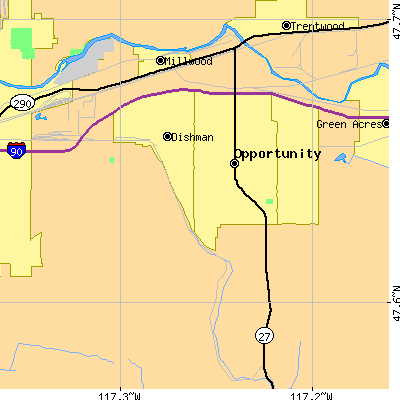 Zip code 99206 close-up map