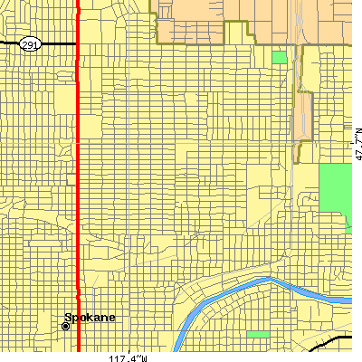Zip code 99207 close-up map