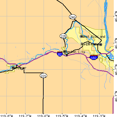 Zip code 99320 close-up map