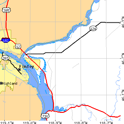 Zip code 99323 close-up map