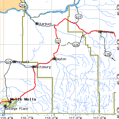 Zip code 99328 close-up map