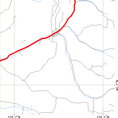 Zip code 99329 close-up map