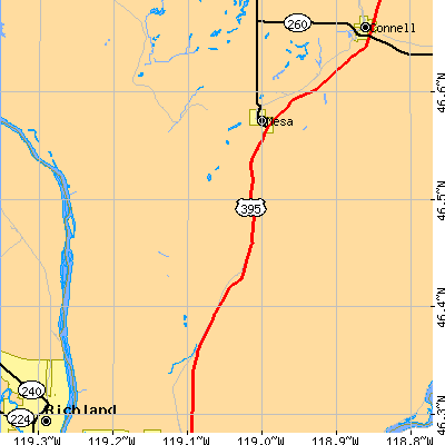 Zip code 99330 close-up map