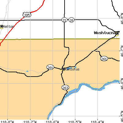 Zip code 99335 close-up map